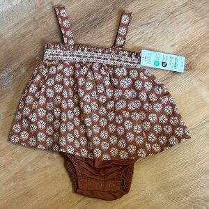 Brown Floral Kids One-Piece